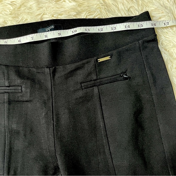 NEW Tahari Womens Slim Fit Pull-On Black Stretch Faux Pants Zip Detail Size M - Picture 8 of 11